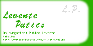 levente putics business card